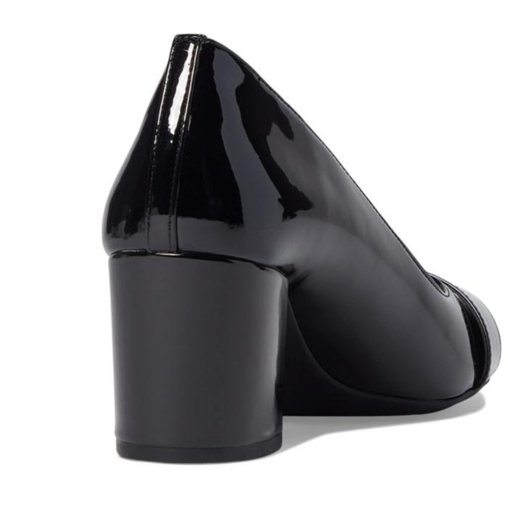 Michael Kors NEW NIB Jilly Flex Black Patent Block Heel Logo Pumps 8 - Picture 7 of 9